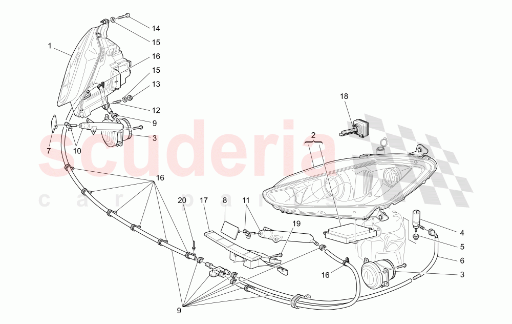 HEADLIGHT CLUSTERS (Not available with: Sport, Special Edition) of Maserati Maserati GranCabrio (2010-2012)