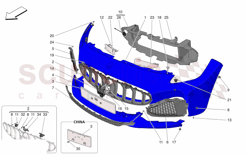 FRONT BUMPER of Maserati Maserati GranTurismo M189 MODENA  AUTOMATIC 4WD 3.0 BT V6 490 HP