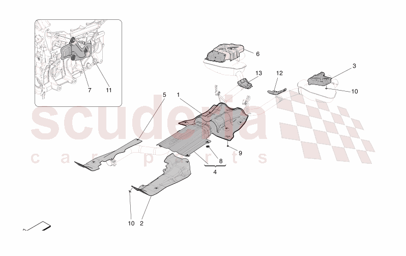 THERMAL INSULATING PANELS of Maserati Maserati GranCabrio M189 TROFEO  AUTOMATIC 4WD 3.0 BT V6 550 HP