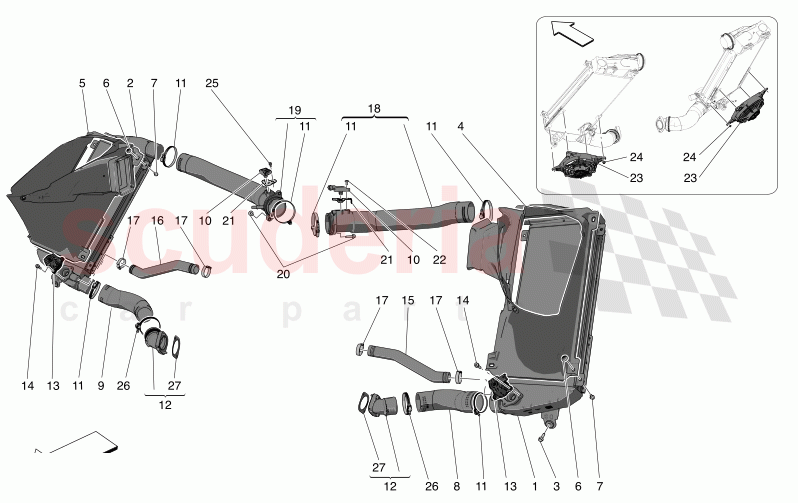 INTERCOOLER SYSTEM of Maserati Maserati MC20 Leggenda Automatic 3.0 BT V6 2WD 630HP
