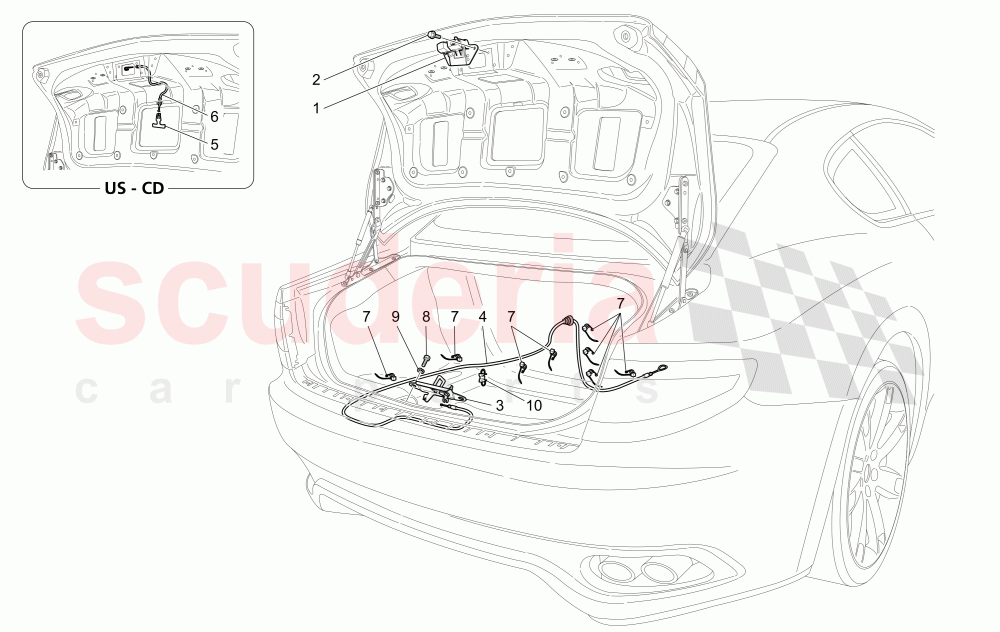 REAR LID OPENING CONTROL of Maserati Maserati GranTurismo (2012-2016) Sport CC