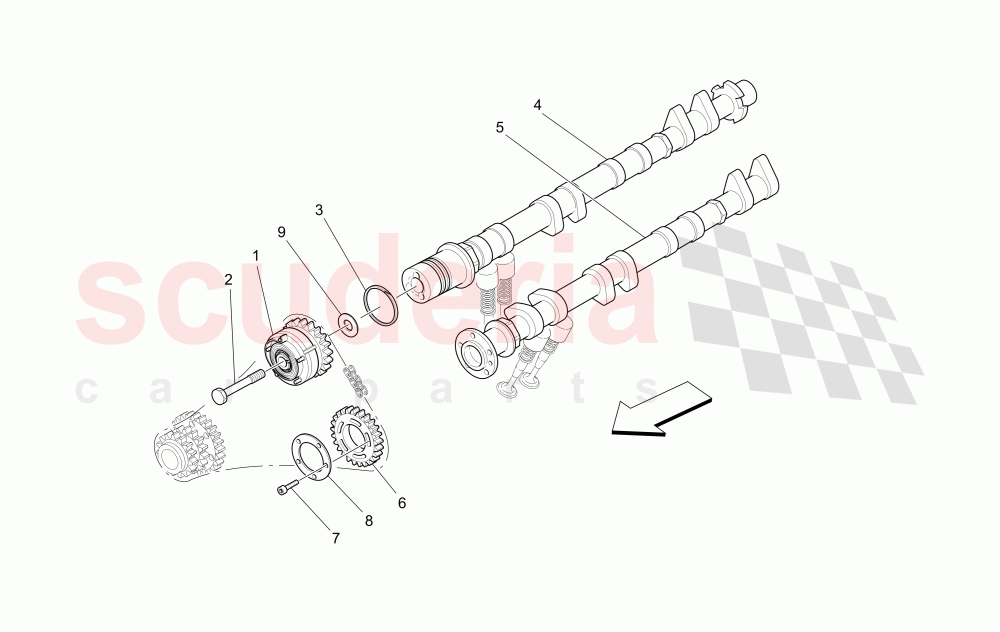 LH CYLINDER HEAD CAMSHAFTS of Maserati Maserati GranCabrio (2016+) MC