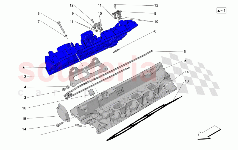 RH CYLINDER HEAD of Maserati Maserati MC20 Leggenda Automatic 3.0 BT V6 2WD 630HP