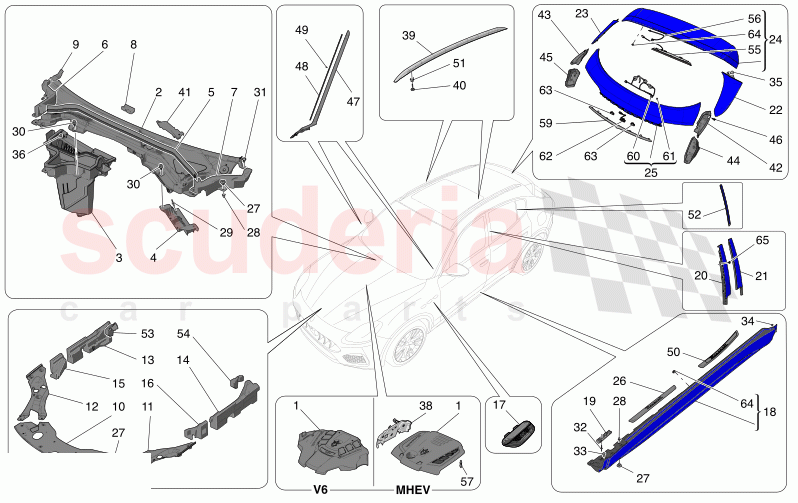 SHIELDS, TRIMS AND COVERING PANELS of Maserati Maserati Grecale Trofeo Automatic 3.0 BT V6 530HP