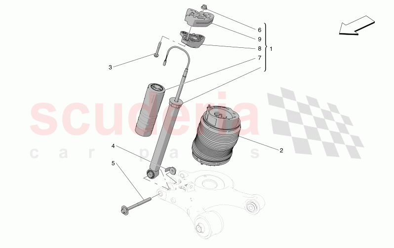 REAR SHOCK ABSORBER DEVICES of Maserati Maserati Grecale GT  Automatic 2.0 T4 4WD 300HP MHEV