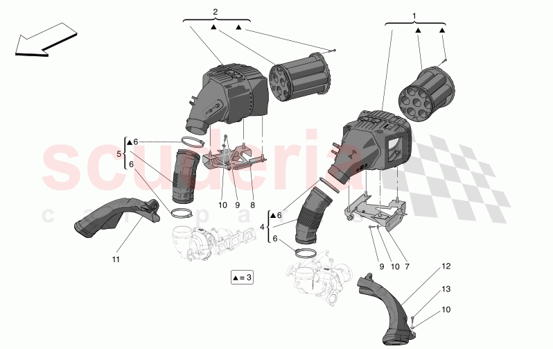 AIR FILTER, AIR INTAKE AND DUCTS of Maserati Maserati MC20 Automatic 3.0 BT V6 2WD 630HP