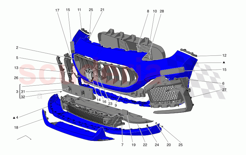 FRONT BUMPER of Maserati Maserati Grecale Trofeo Automatic 3.0 BT V6 530HP