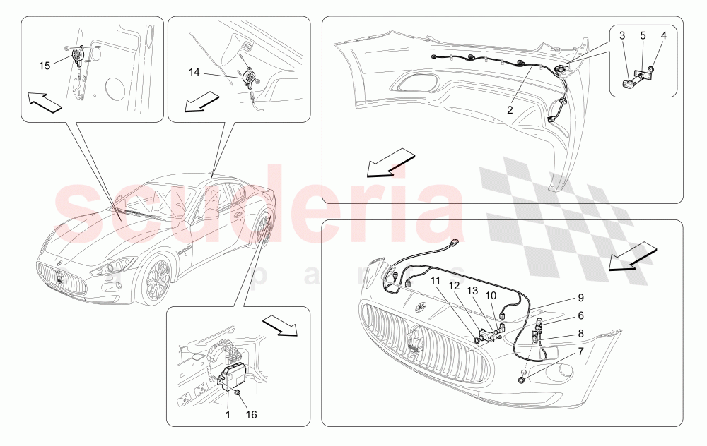 PARKING SENSORS of Maserati Maserati GranTurismo (2011-2013) Auto