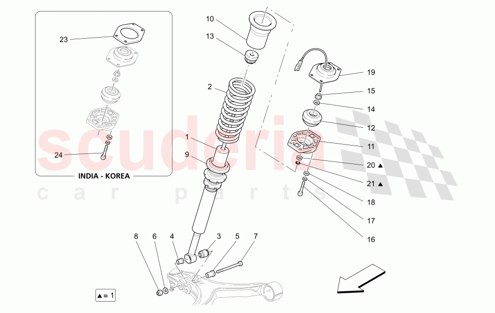 FRONT SHOCK ABSORBER DEVICES (Available with: Skyhook System) of Maserati Maserati GranTurismo (2009-2012) S Auto