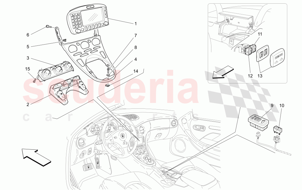 PASSENGER COMPARTMENT DEVICES (Tunnel) of Maserati Maserati 4200 Spyder (2005-2007) CC