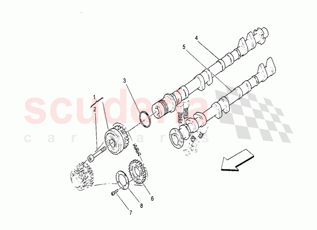 LH Cylinder Head Cam Shaft of Maserati Maserati GranTurismo MC Stradale