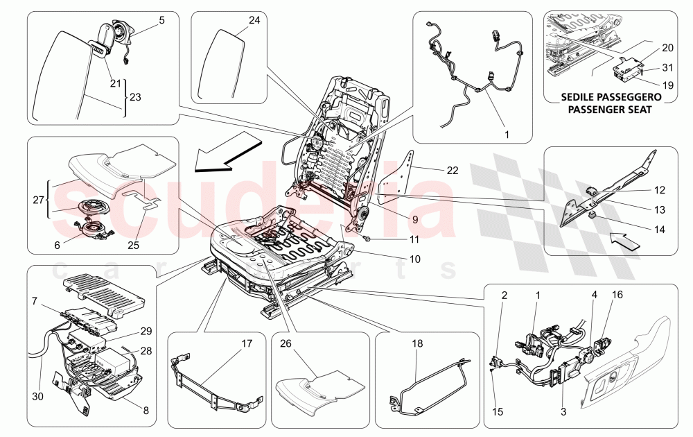 FRONT SEATS: MECHANICS AND ELECTRONICS (Available with: Rear Seat Entertainment+Tv Tuner (DVBT) Not available with: SPORT EQUIPMENT) of Maserati Maserati Quattroporte (2013-2016) S V6 410bhp