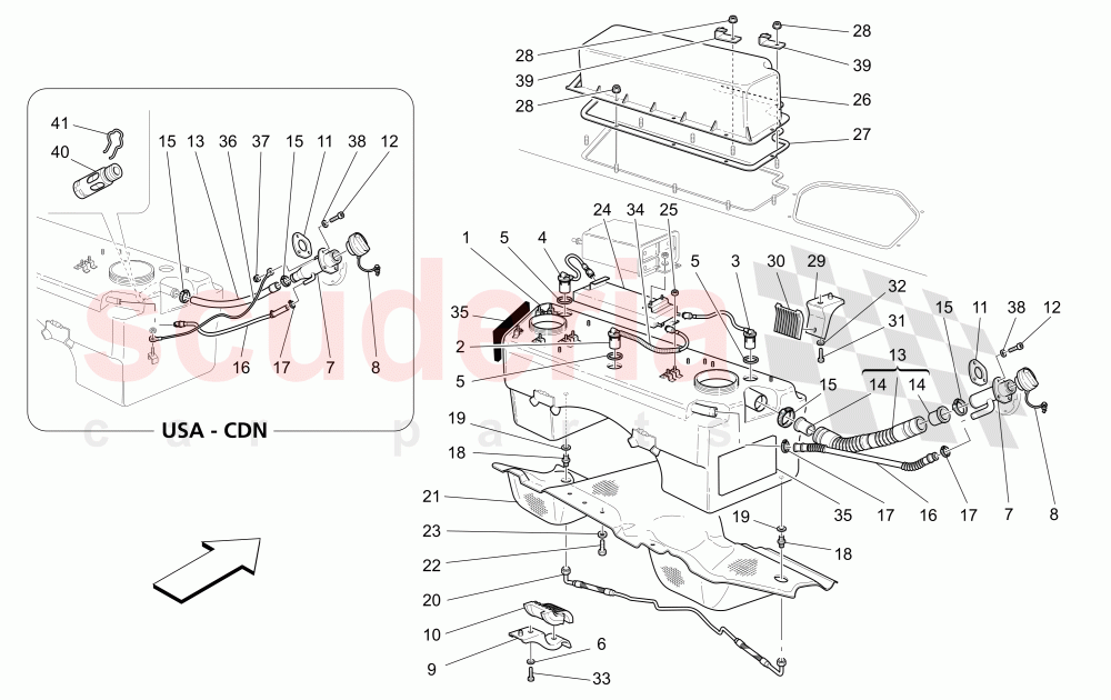 FUEL TANK (Available with: "Spyder 90th Anniversary" Version) of Maserati Maserati 4200 Spyder (2005-2007) CC