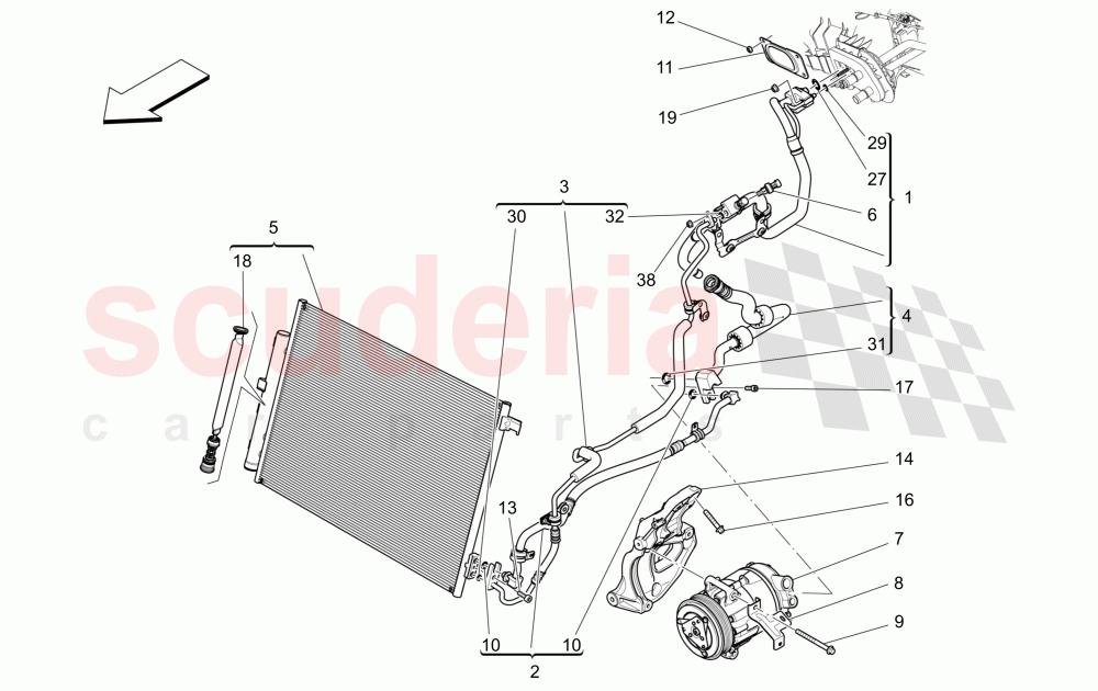 A/C UNIT: ENGINE COMPARTMENT DEVICES of Maserati Maserati Ghibli (2017+) Diesel