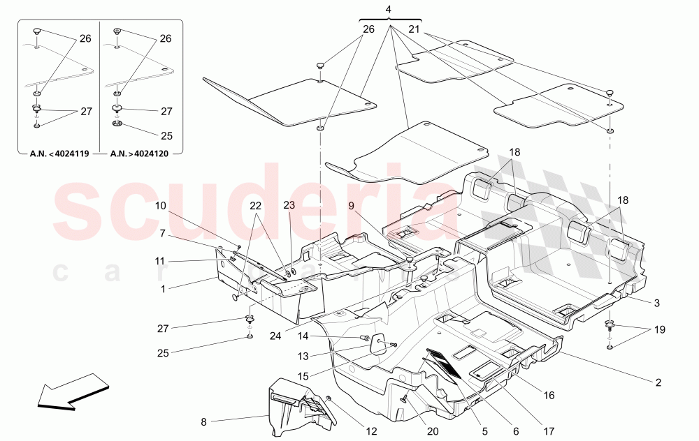 PASSENGER COMPARTMENT MATS of Maserati Maserati Quattroporte (2013-2016) V6 330bhp