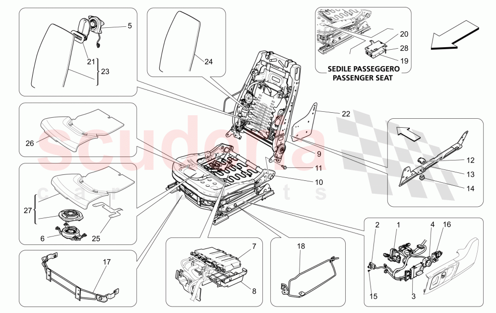 FRONT SEATS: MECHANICS AND ELECTRONICS (Not available with: Rear Seat Entertainment+Tv Tuner (DVBT), SPORT EQUIPMENT) of Maserati Maserati Quattroporte (2013-2016) S V6 410bhp