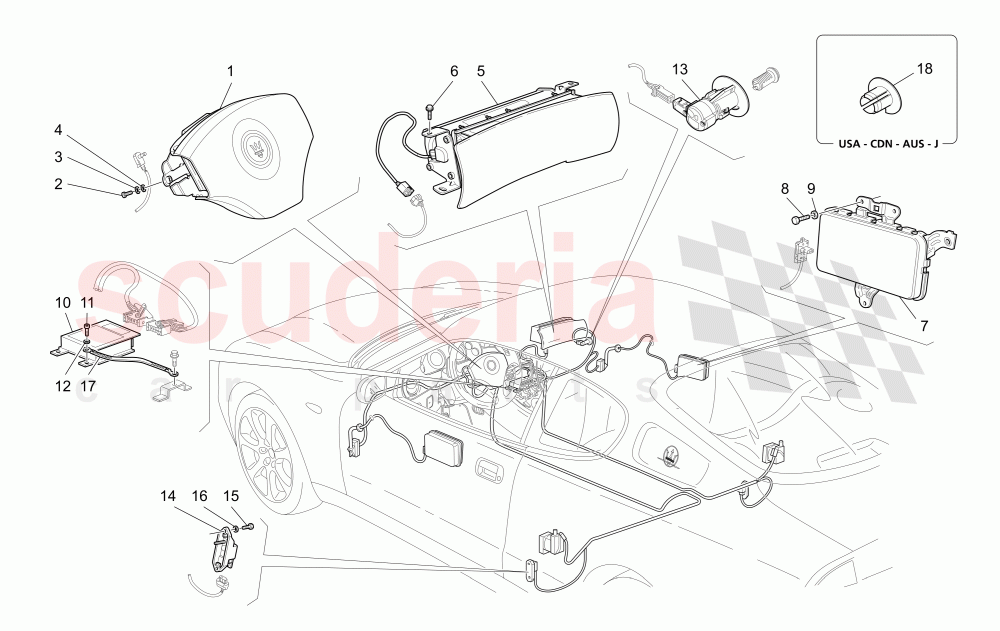 AIRBAG SYSTEM of Maserati Maserati 4200 Coupe (2005-2007) GT