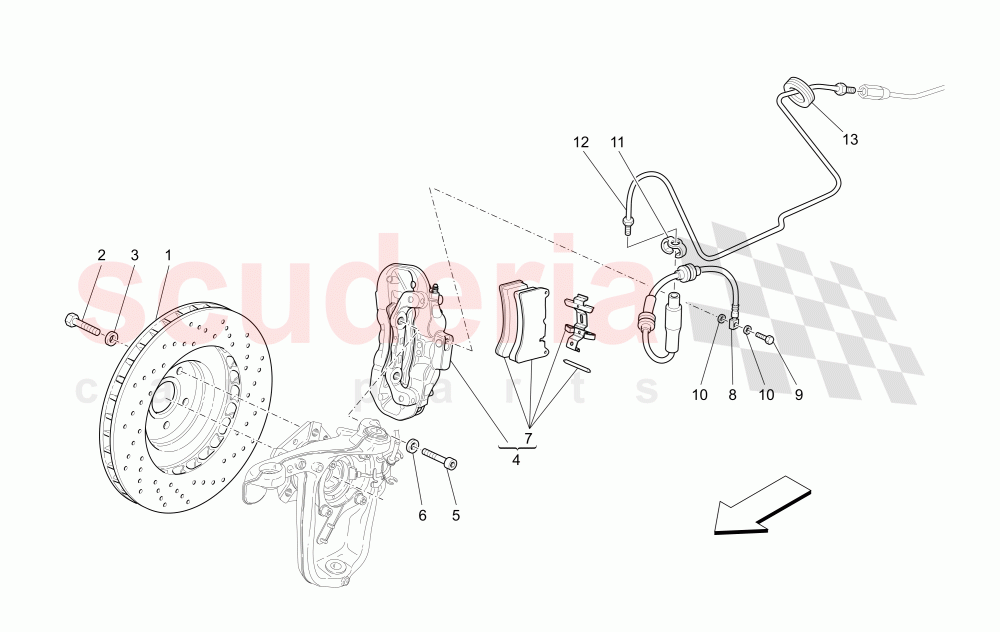 BRAKING DEVICES ON FRONT WHEELS of Maserati Maserati Quattroporte (2008-2012) S 4.7