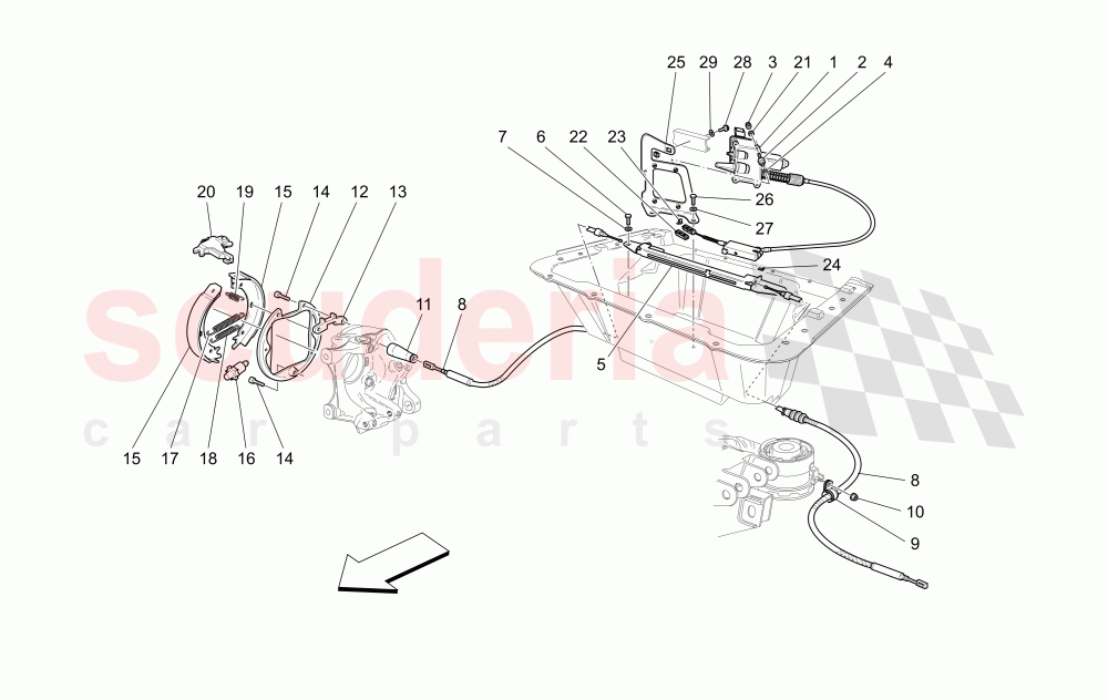 PARKING BRAKE of Maserati Maserati GranCabrio (2013-2015) MC