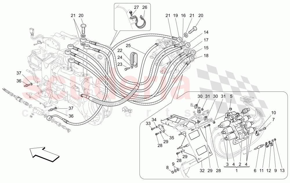 GEARBOX ACTIVATION HYDRAULICS: POWER UNIT of Maserati Maserati Quattroporte (2003-2007) DuoSelect