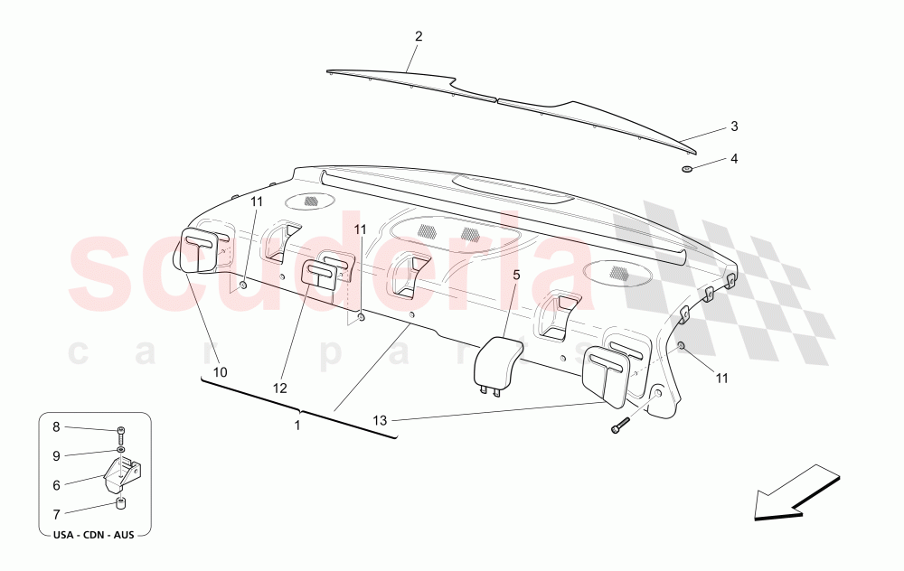 REAR PARCEL SHELF of Maserati Maserati Quattroporte (2008-2012) 4.2