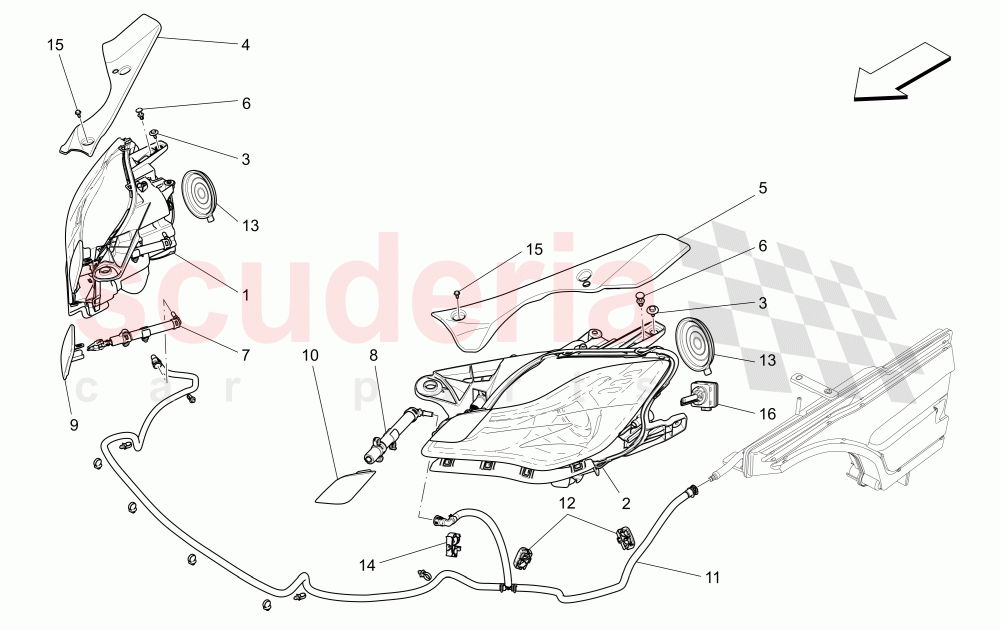 HEADLIGHT CLUSTERS of Maserati Maserati Quattroporte (2013-2016) V6 330bhp