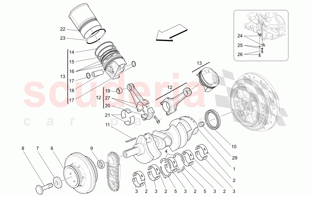 CRANK MECHANISM of Maserati Maserati Quattroporte (2008-2012) 4.2