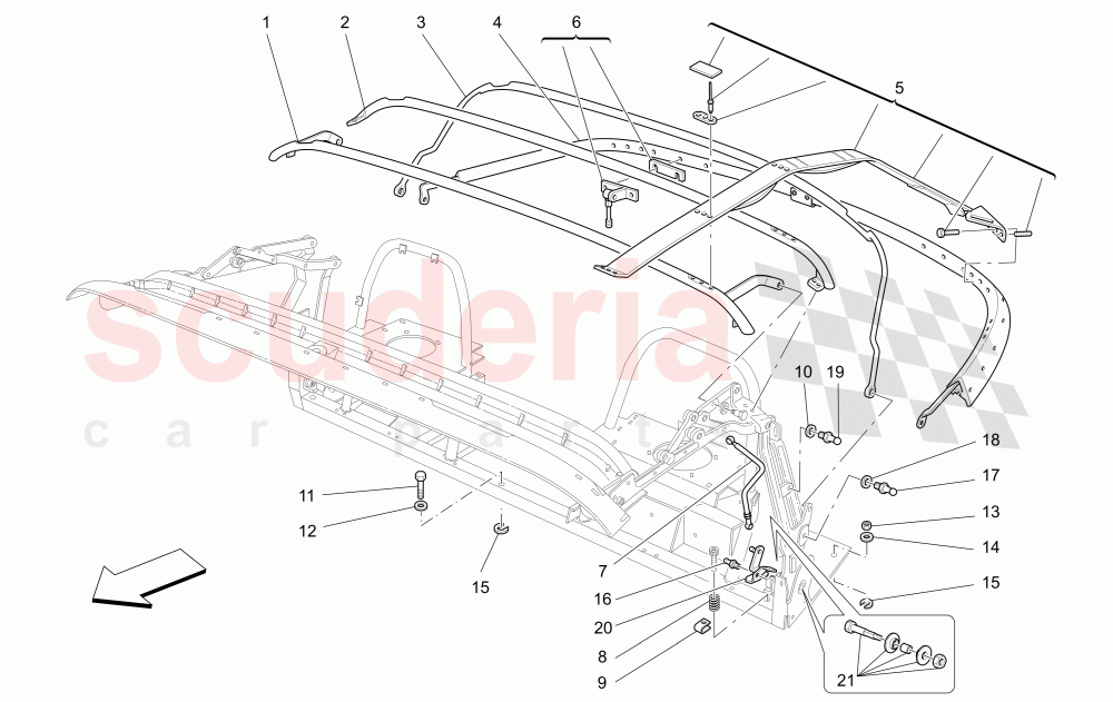 ELECTRICAL CAPOTE: STRUCTURE of Maserati Maserati 4200 Spyder (2005-2007) GT