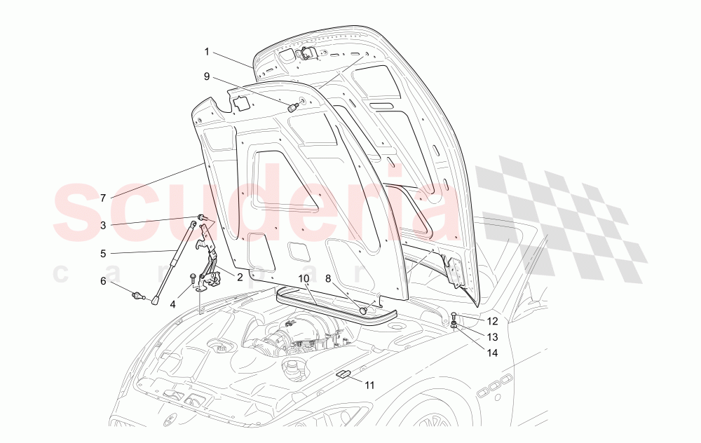 FRONT LID (Not available with: Special Edition) of Maserati Maserati GranCabrio (2011-2012) Sport