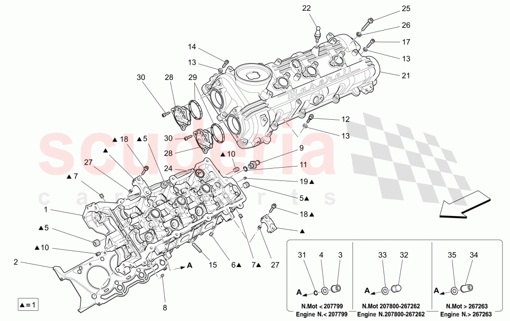 LH CYLINDER HEAD of Maserati Maserati Ghibli (2014-2016) S Q4