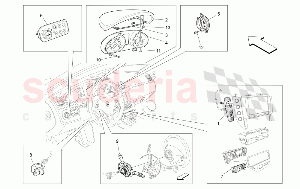 DASHBOARD DEVICES (Not available with: Special Edition) of Maserati Maserati GranTurismo (2012-2016) Sport CC
