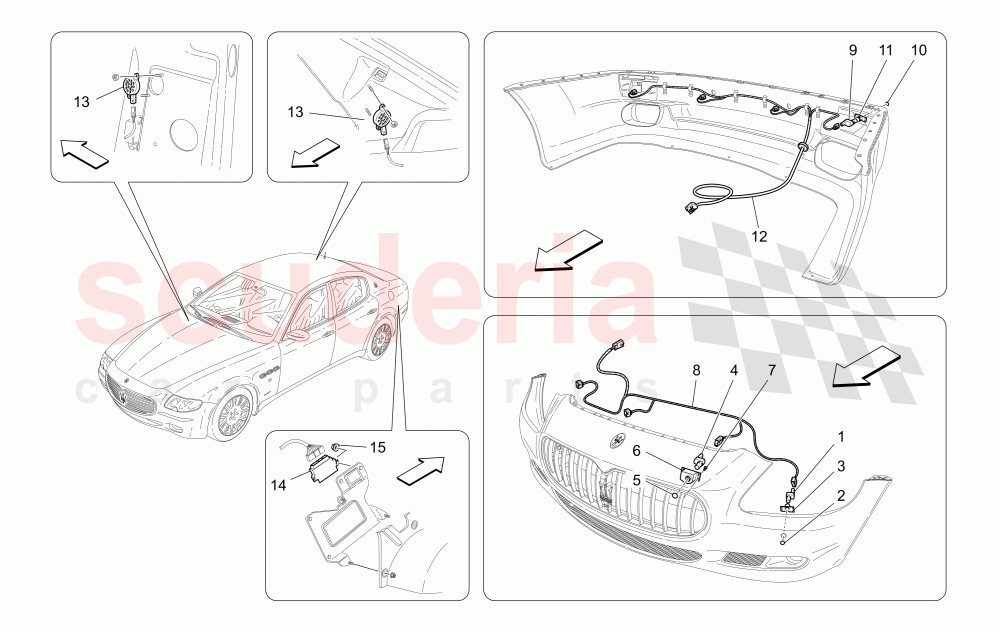 PARKING SENSORS of Maserati Maserati Quattroporte (2009-2012) Sport GTS