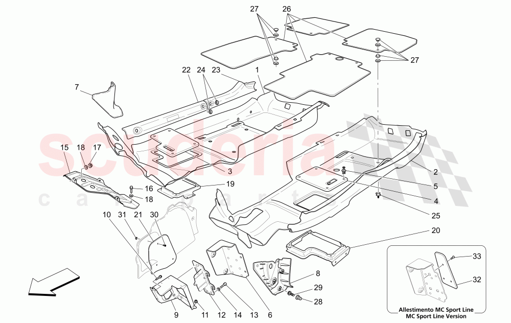 PASSENGER COMPARTMENT MATS of Maserati Maserati GranCabrio (2016+) MC