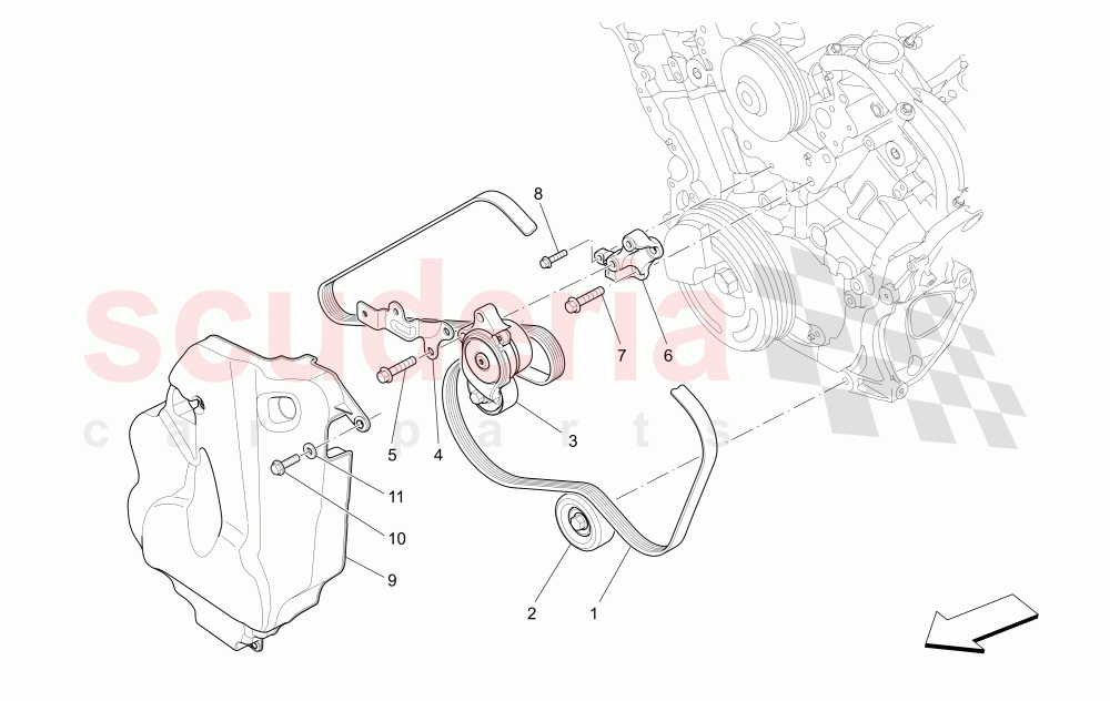 AUXILIARY DEVICE BELTS of Maserati Maserati Ghibli (2017+) Diesel