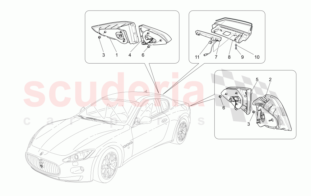 TAILLIGHT CLUSTERS of Maserati Maserati GranTurismo (2007-2010) Auto