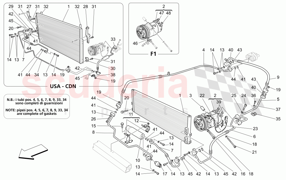 A/C UNIT: ENGINE COMPARTMENT DEVICES of Maserati Maserati 4200 Coupe (2005-2007) GT