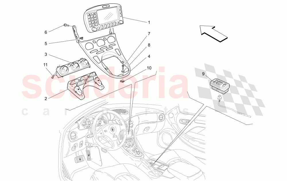 PASSENGER COMPARTMENT DEVICES (Tunnel) of Maserati Maserati 4200 Coupe (2002-2004) CC