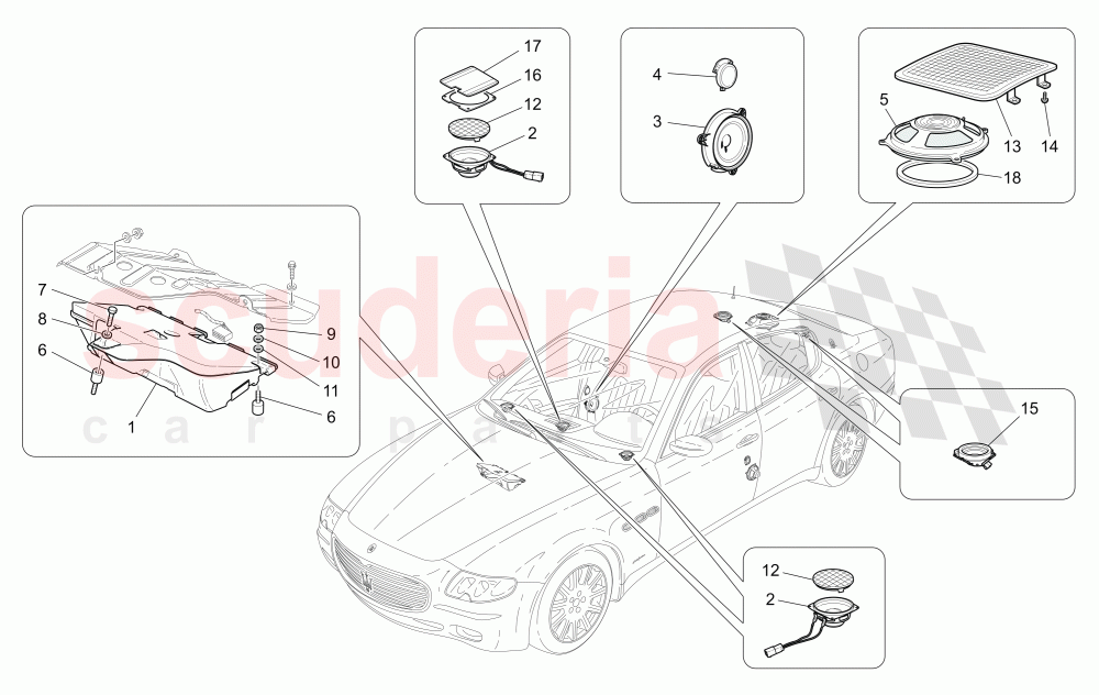 SOUND DIFFUSION SYSTEM of Maserati Maserati Quattroporte (2003-2007) DuoSelect