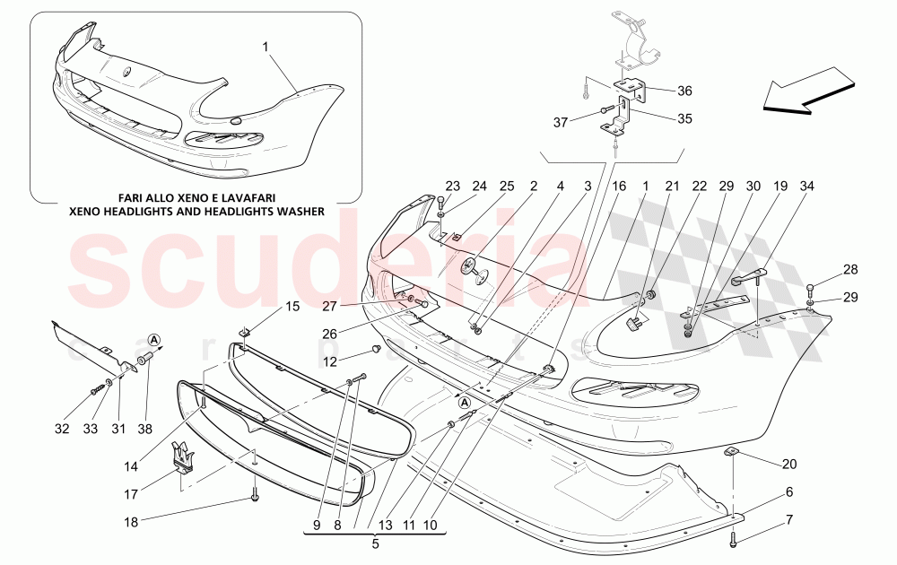 FRONT BUMPER of Maserati Maserati 4200 Coupe (2002-2004) CC