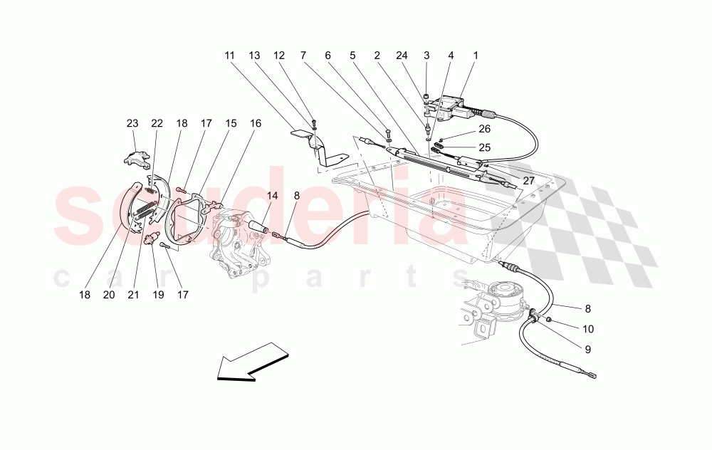 PARKING BRAKE of Maserati Maserati Quattroporte (2008-2012) 4.2