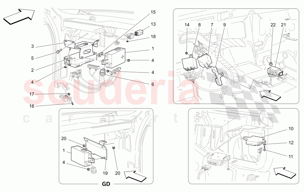 PASSENGER COMPARTMENT CONTROL UNITS of Maserati Maserati 4200 Spyder (2005-2007) GT