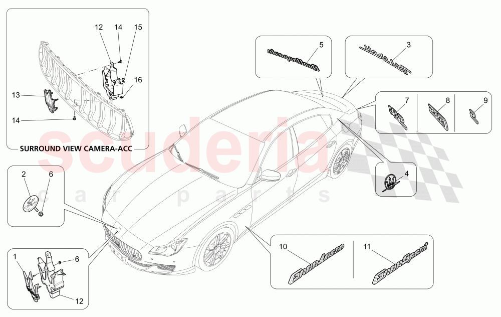 TRIMS, BRANDS AND SYMBOLS of Maserati Maserati Quattroporte (2017+) S V6 410bhp