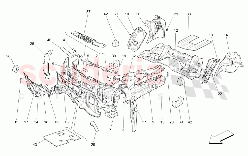 SOUND-PROOFING PANELS INSIDE THE VEHICLE of Maserati Maserati Ghibli (2014-2016) S