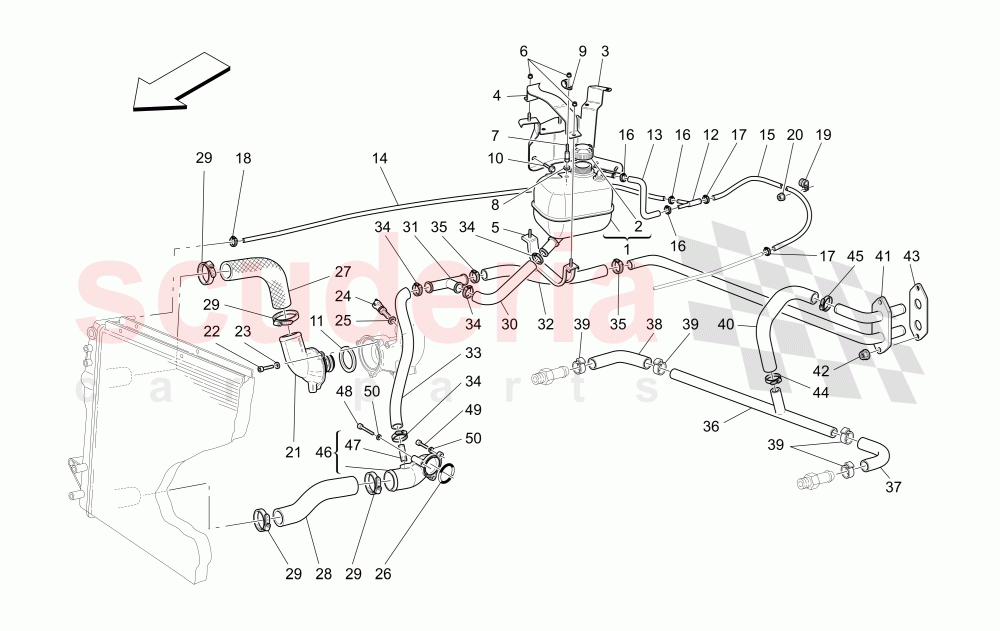 COOLING SYSTEM: NOURICE AND LINES of Maserati Maserati 4200 Coupe (2005-2007) CC