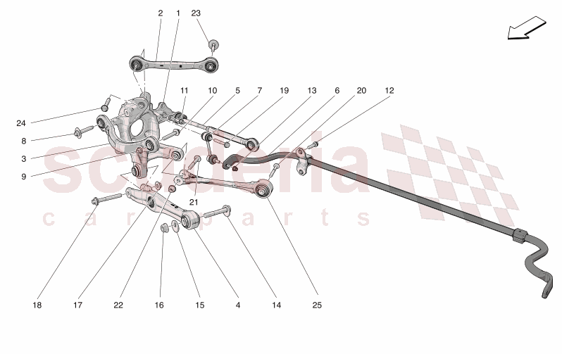 REAR SUSPENSION of Maserati Maserati GranTurismo M189 MODENA  AUTOMATIC 4WD 3.0 BT V6 490 HP