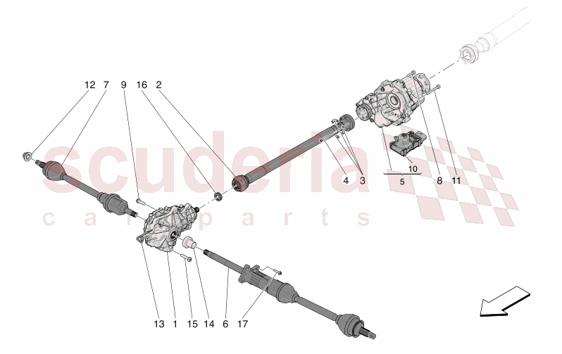 FRONT WHEELS TRANSMISSION of Maserati Maserati GranTurismo M189    AUTOMATIC 4WD 3.0 BT V6 490 HP