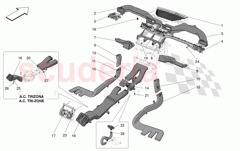 A/C UNIT: DIFFUSION of Maserati Maserati Grecale Folgore Automatic 4WD BEV 400 kW