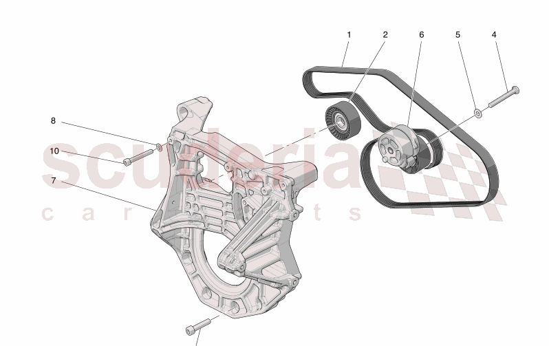 AUXILIARY DEVICE BELTS of Maserati Maserati GranTurismo M189    AUTOMATIC 4WD 3.0 BT V6 490 HP