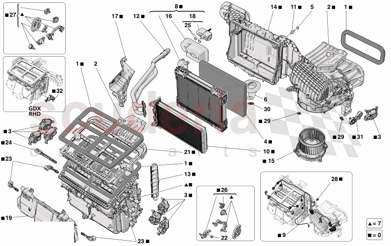 A/C UNIT: DASHBOARD DEVICES of Maserati Maserati GranTurismo M189 FOLGORE  AUTOMATIC 4WD BEV 560 kW