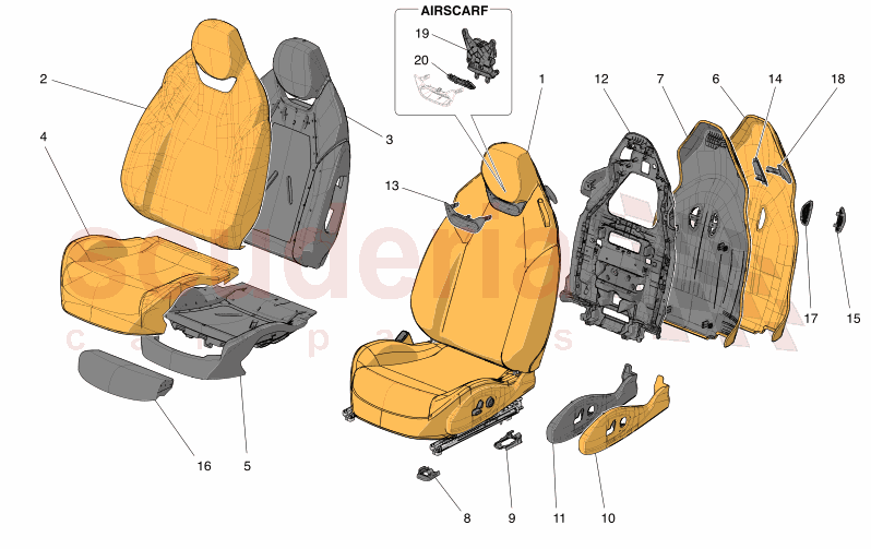 FRONT SEATS: TRIM PANELS of Maserati Maserati GranCabrio M189 FOLGORE  AUTOMATIC 4WD BEV 560 kW